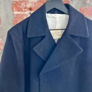 RARE Muji Men's Wool Navy Peacoat Size L NWT